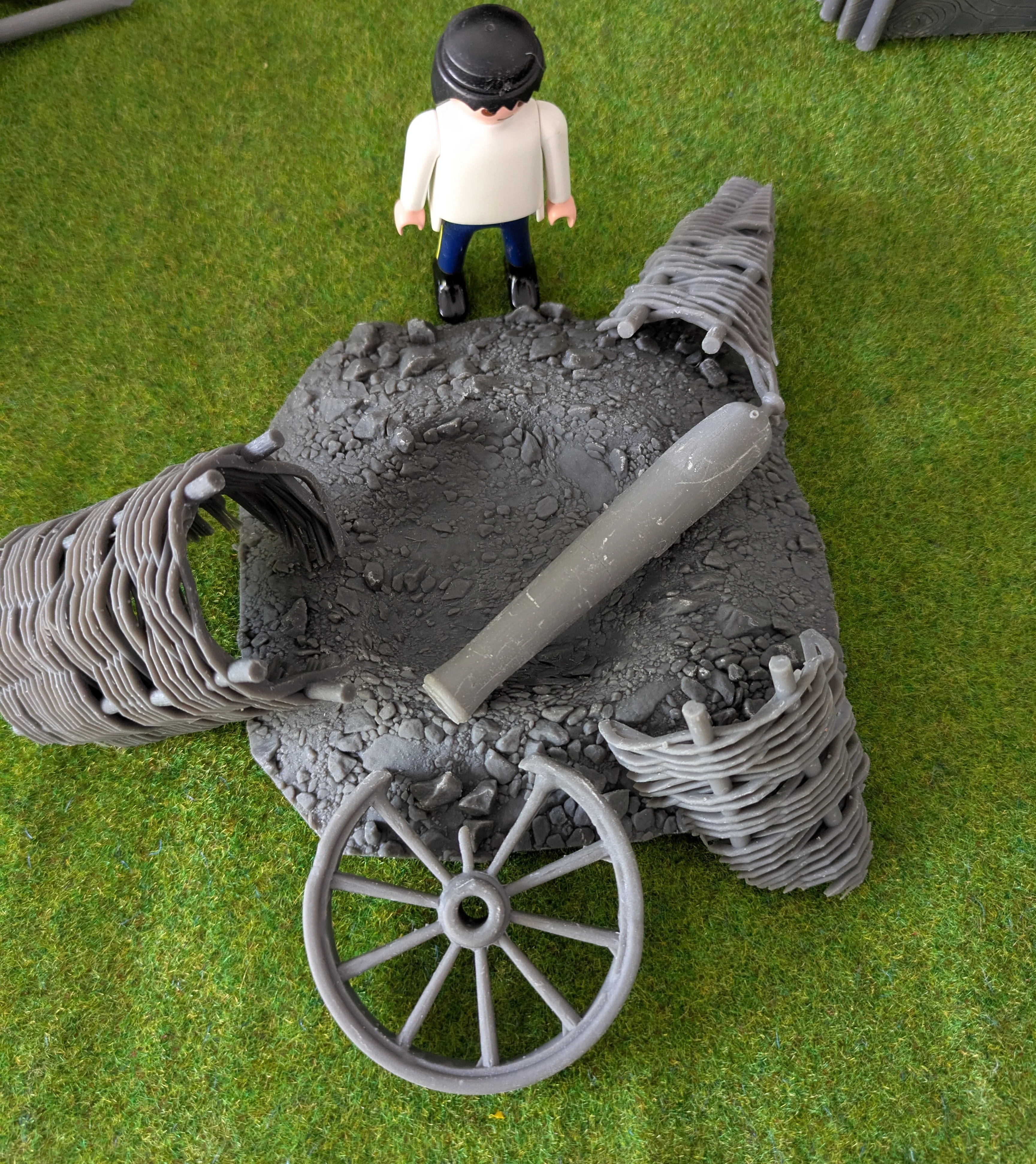 Custom Playmobil ACW en 3D - 1 fortification détruite - rempart - redoute