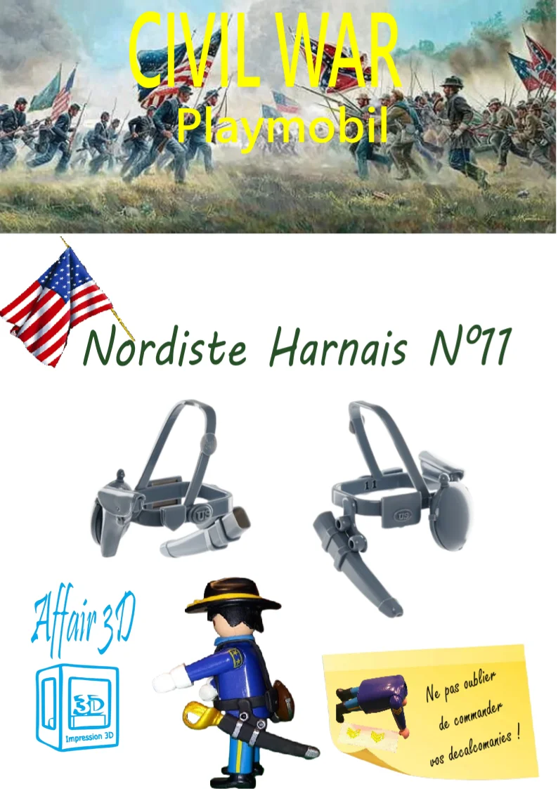 Custom Playmobil ACW en impression 3D - Nordiste soldat - harnais 11