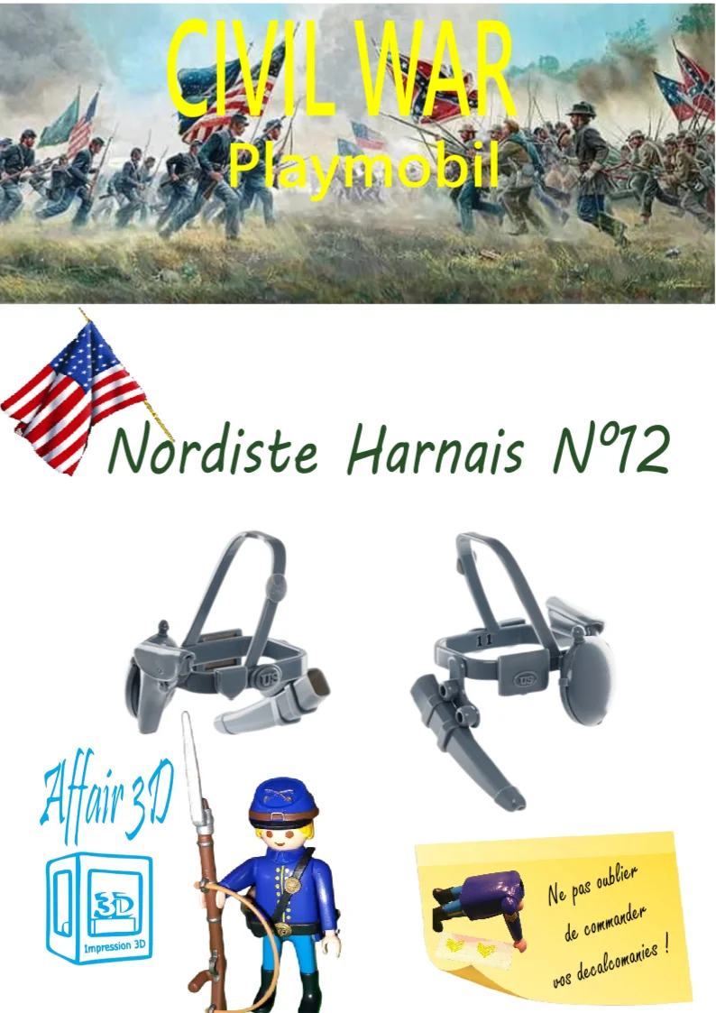 Custom Playmobil ACW en impression 3D - Nordiste soldat - harnais 12