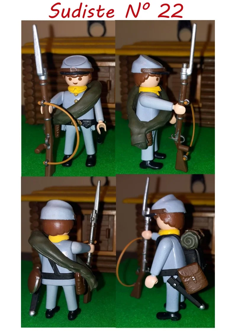Custom Playmobil ACW en impression 3D - Sudiste soldat - harnais 22