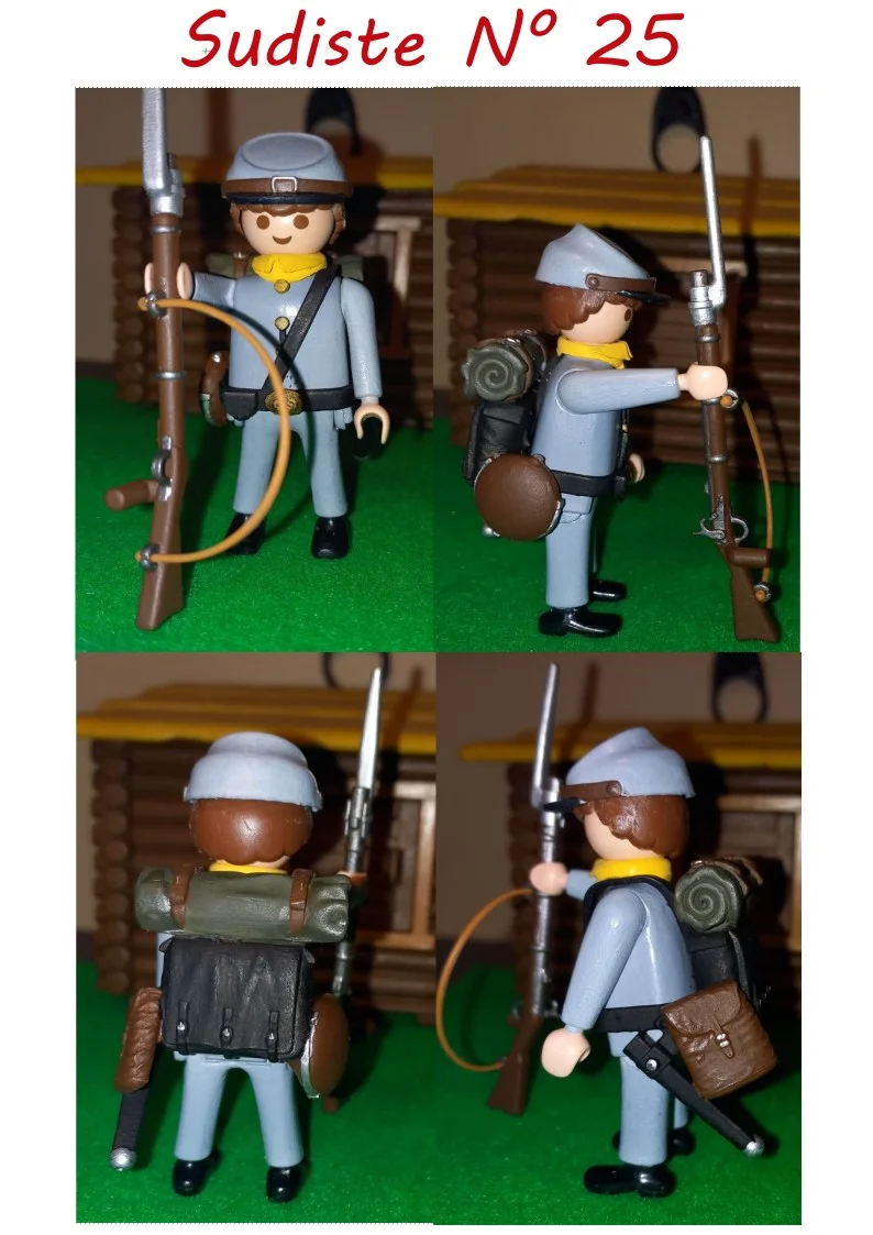Custom Playmobil ACW en impression 3D - Sudiste soldat - harnais 25