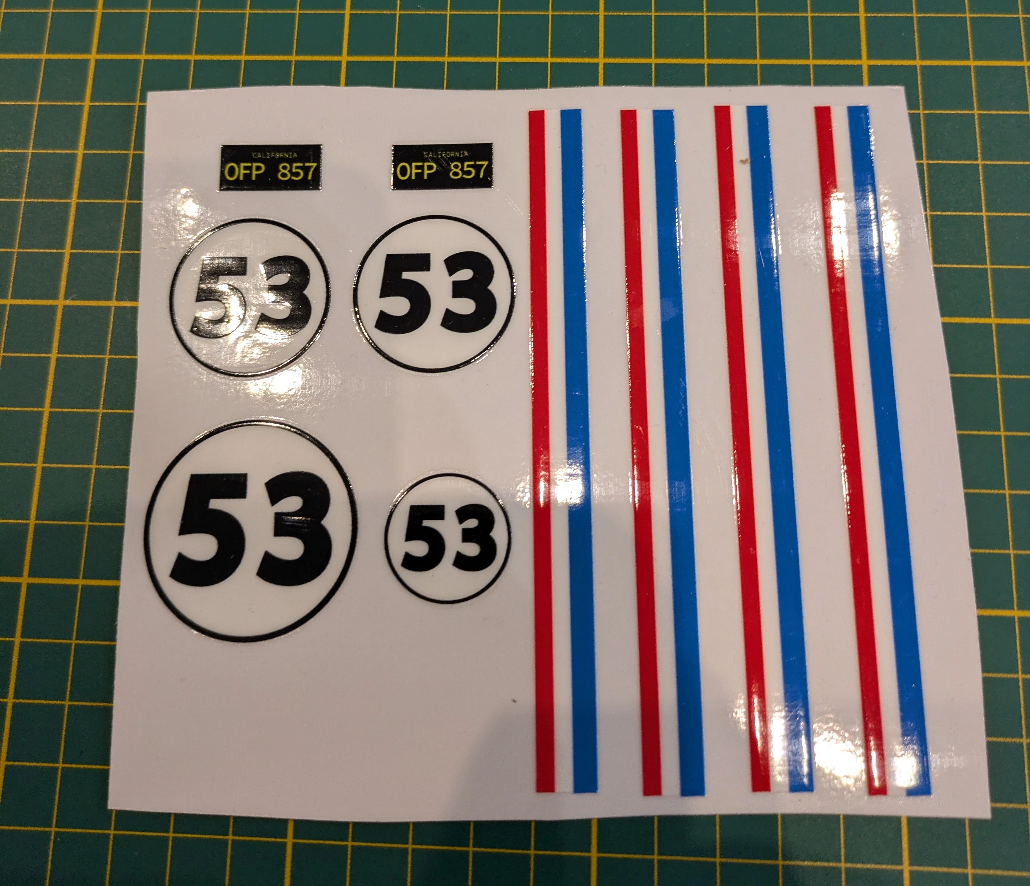 Custom Playmobil Cinéma Décalcomanie adhésive - choupette - coccinelle Herbie