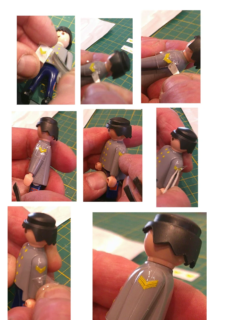 Custom Playmobil Décalcomanie adhésive - ACW - Galons bleu 012