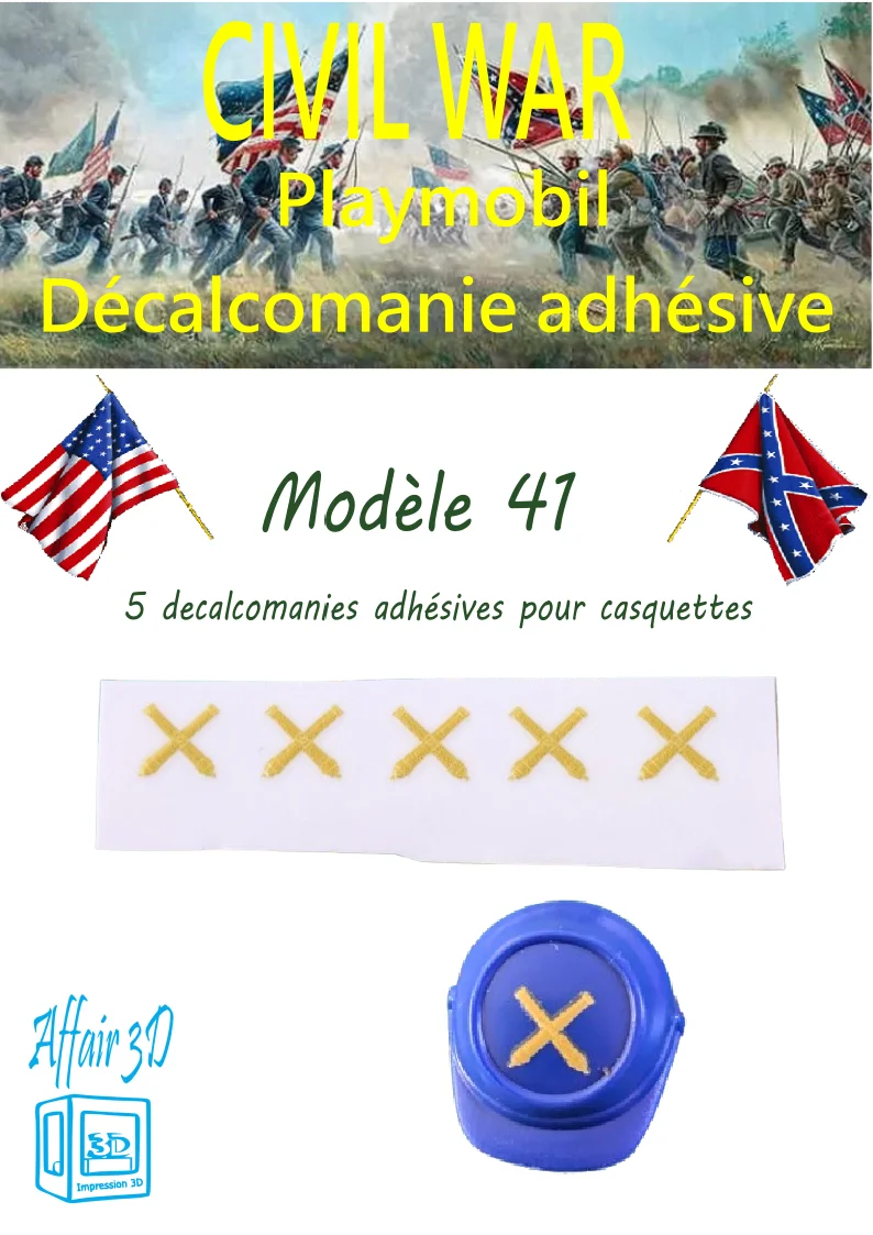 Custom Playmobil Décalcomanie adhésive - ACW - insigne casquette N41