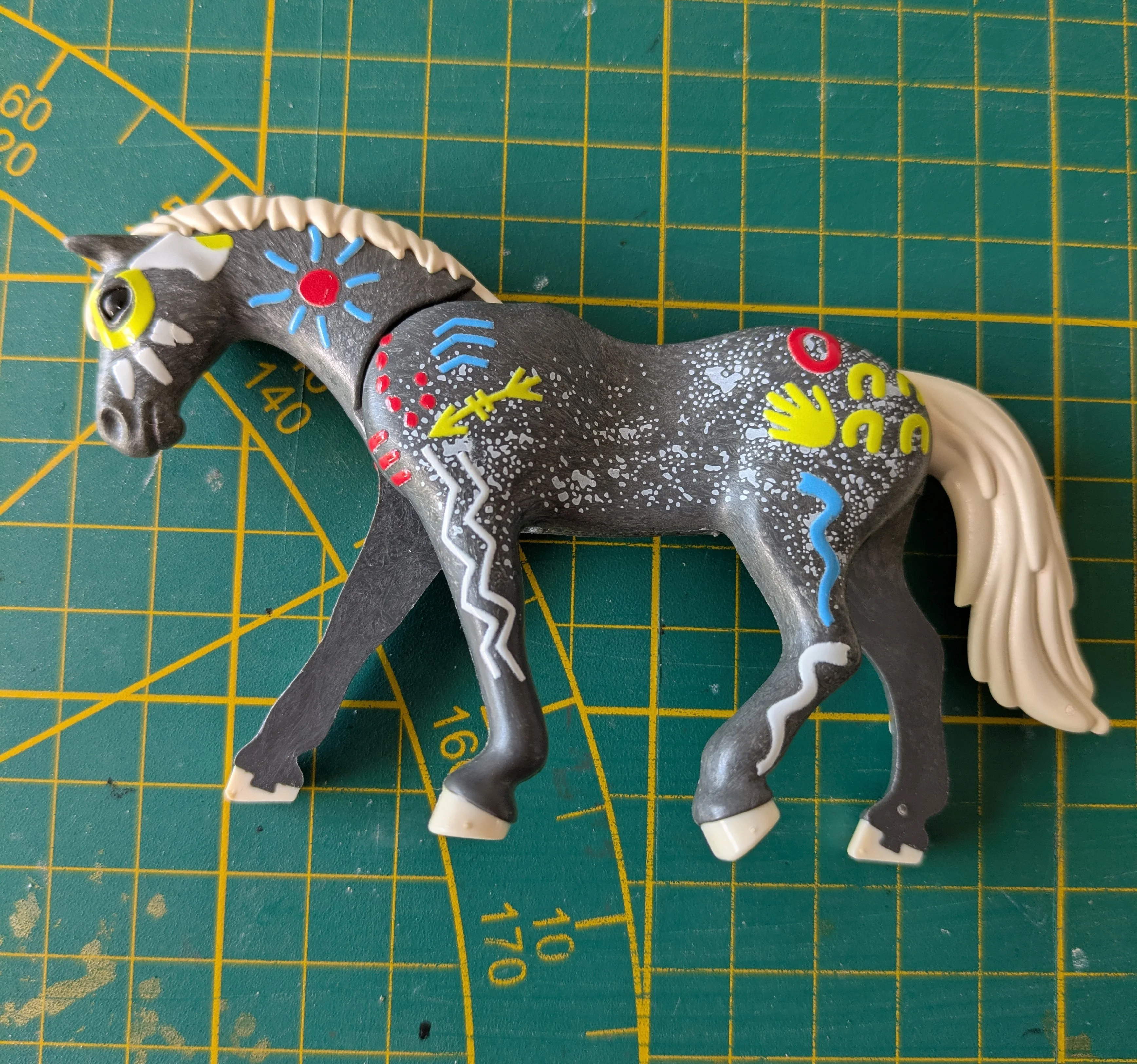 Custom Playmobil Décalcomanie adhésive - Indien- Western - cheval de guerre - A