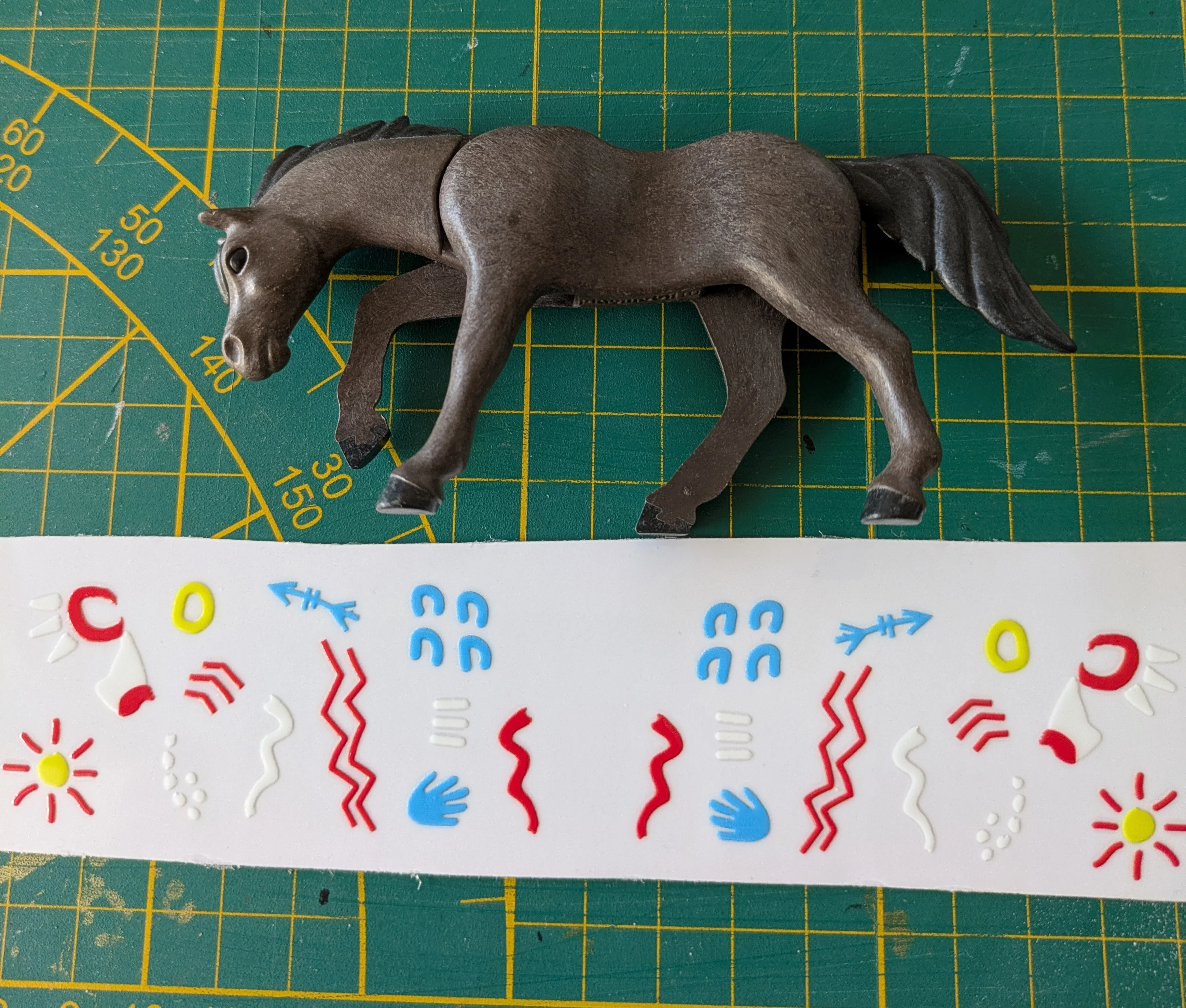 Custom Playmobil Décalcomanie adhésive - Indien- Western - cheval de guerre - B