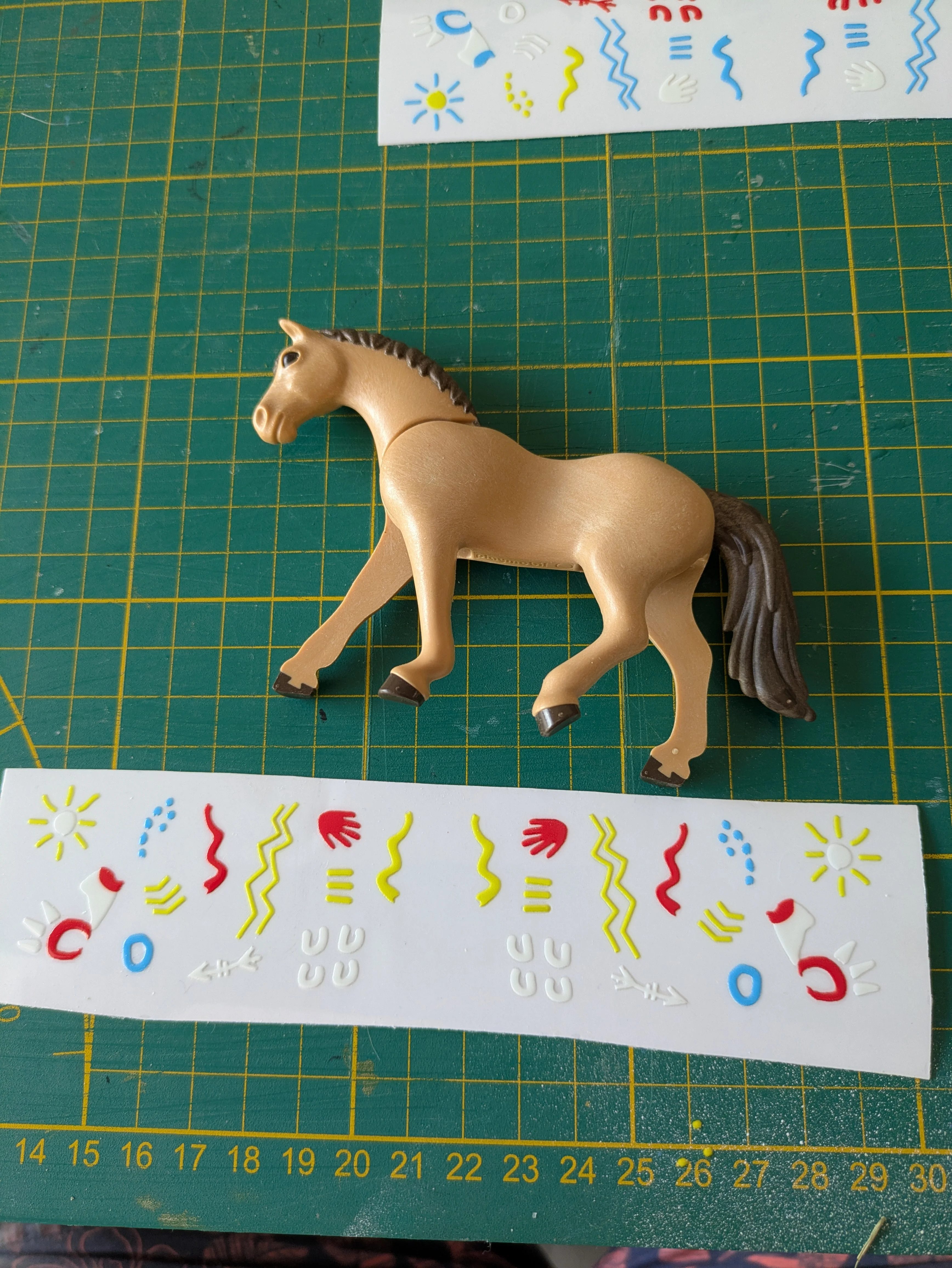 Custom Playmobil Décalcomanie adhésive - Indien- Western - cheval de guerre - C