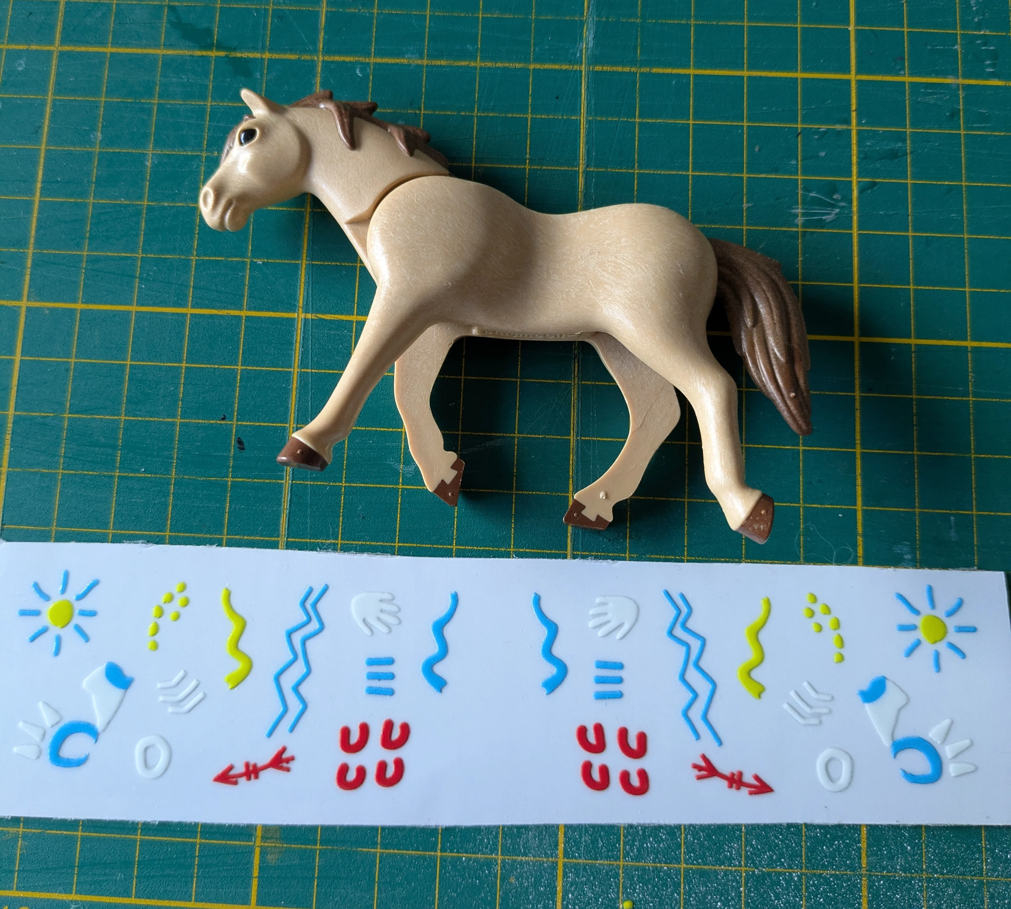 Custom Playmobil Décalcomanie adhésive - Indien- Western - cheval de guerre - D