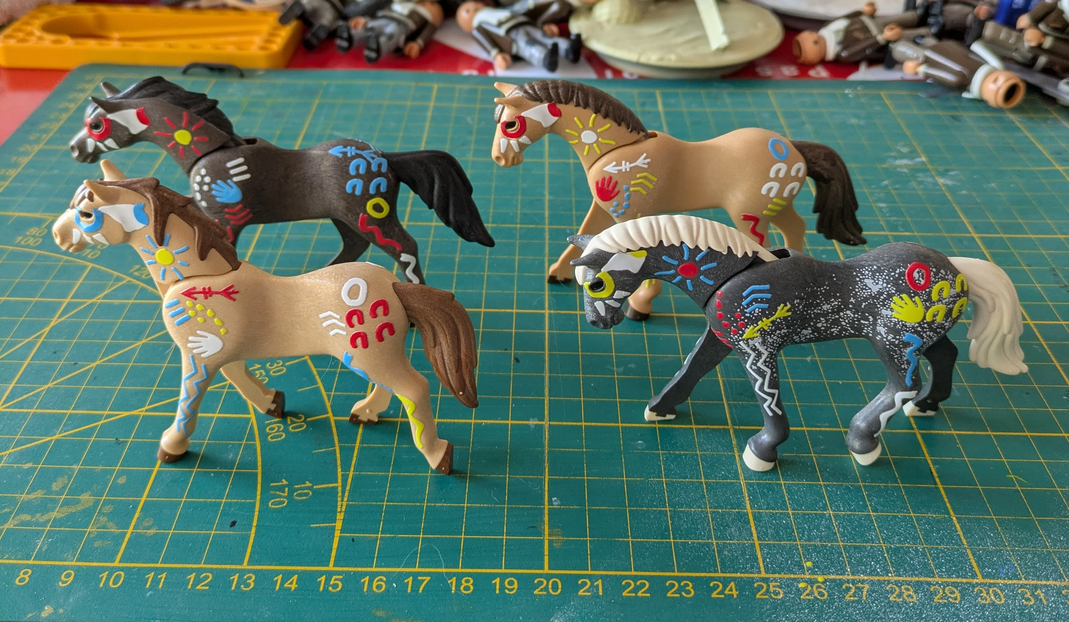 Custom Playmobil Décalcomanie adhésive - Indien- Western - cheval de guerre - D