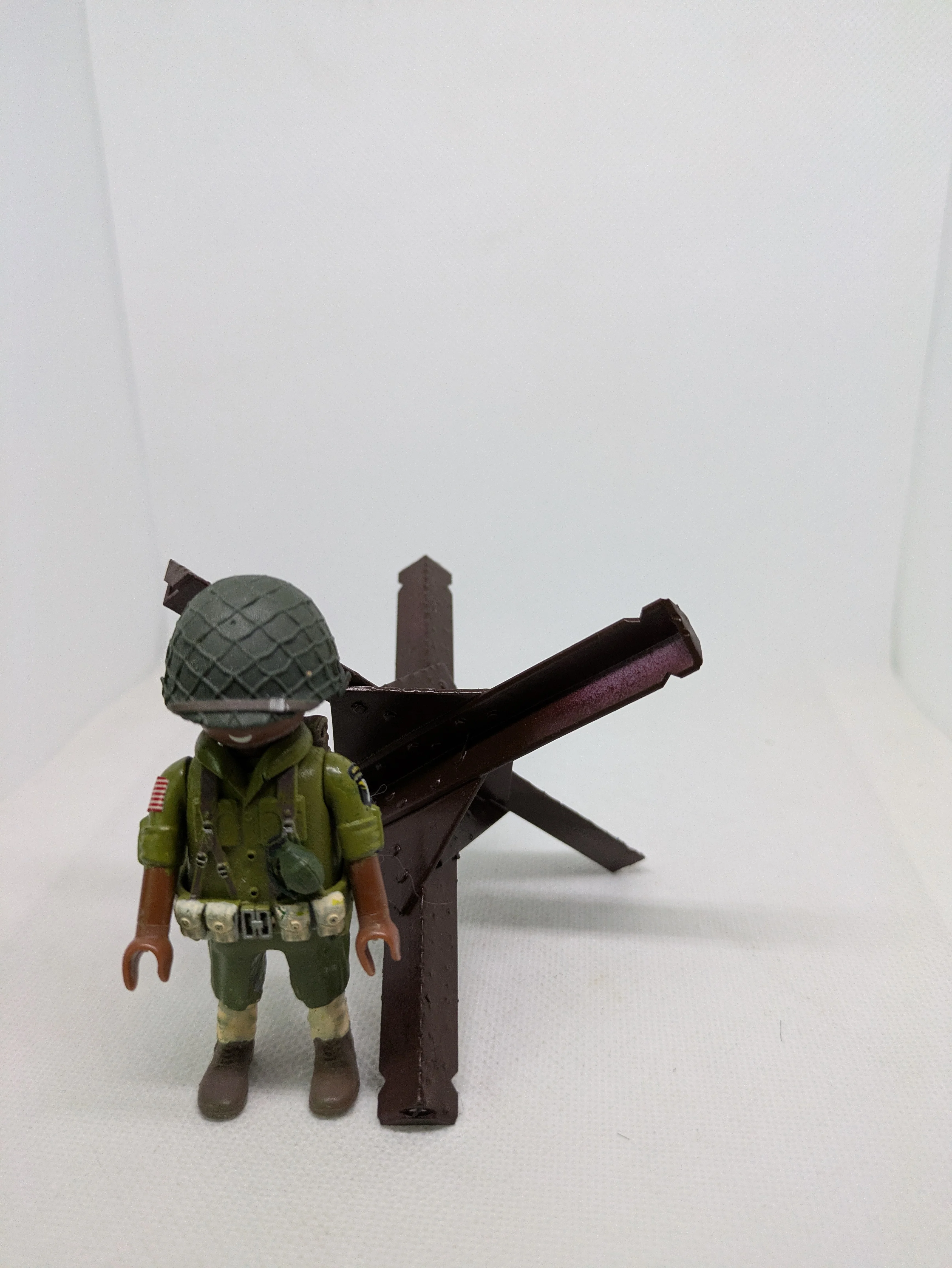 Custom Playmobil WW2 - Hérisson Tchèque anti char peint N°404 - sans personnage