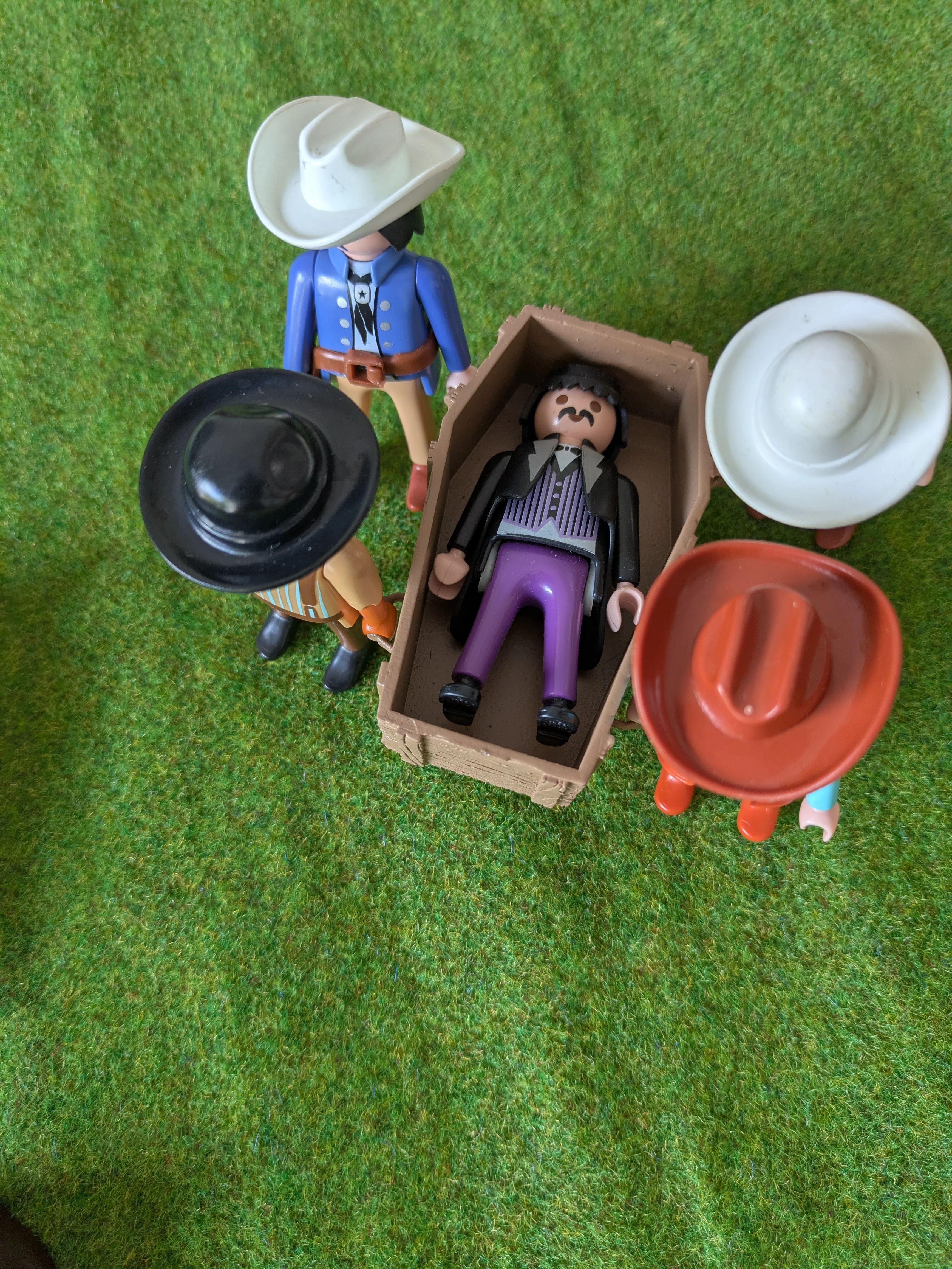 Custom western compatible Playmobil en 3D - 1 cercueil diorama N 02 déjà peint