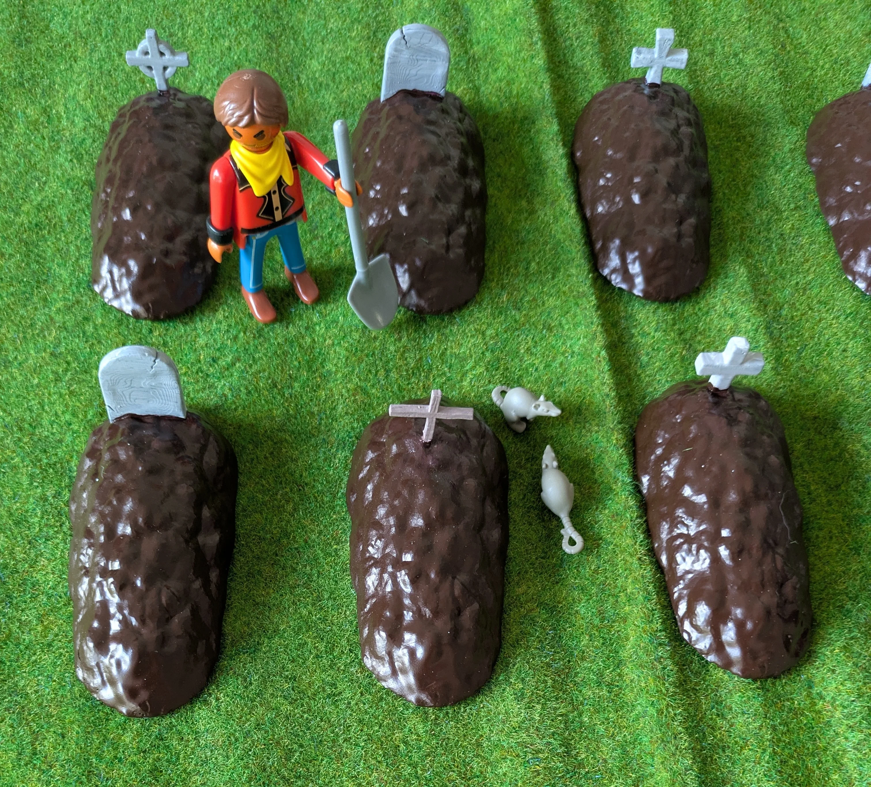 Custom western compatible Playmobil en 3D - 1 tombe diorama N 06