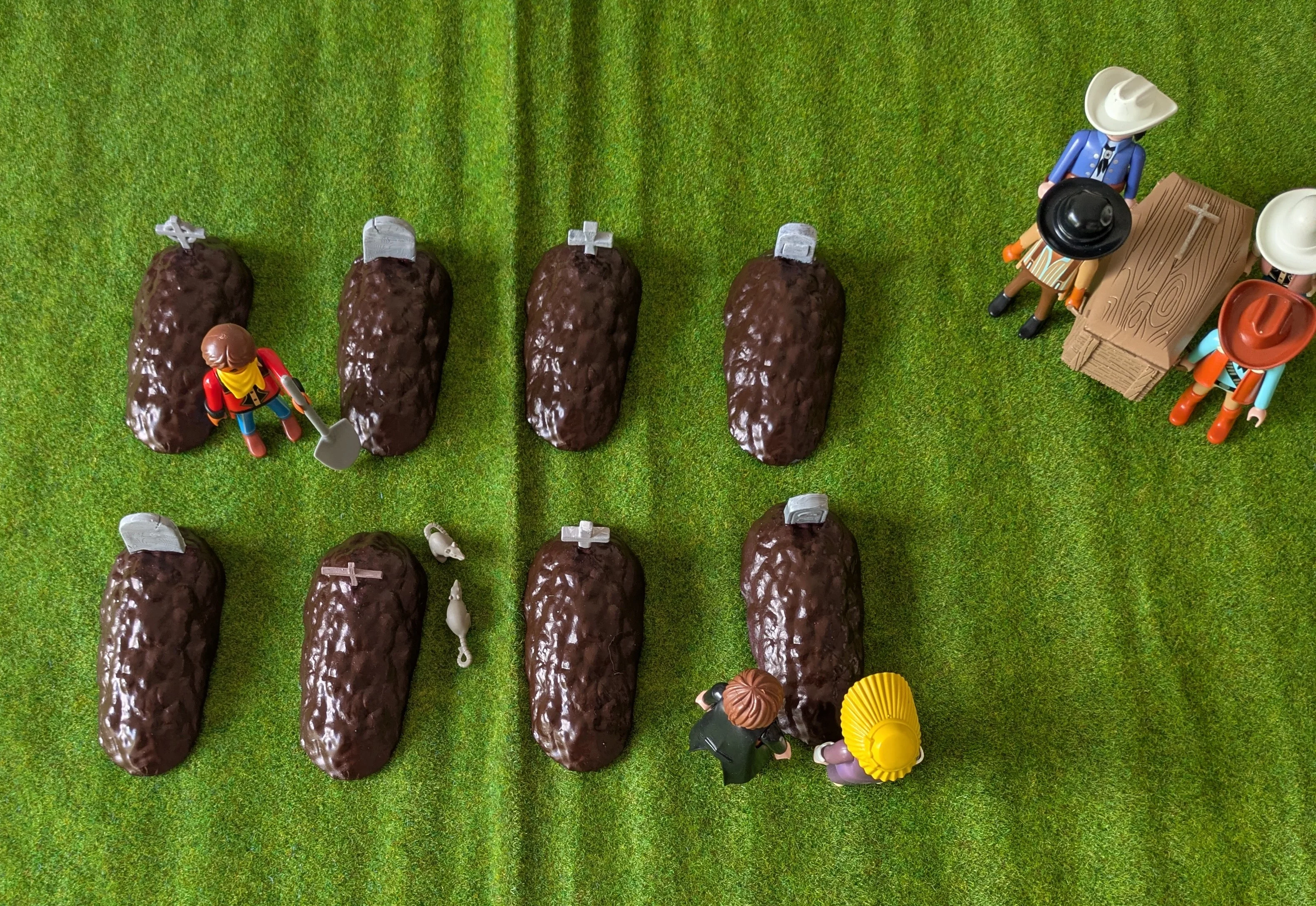 Custom western compatible Playmobil en 3D - 1 tombe diorama N 06