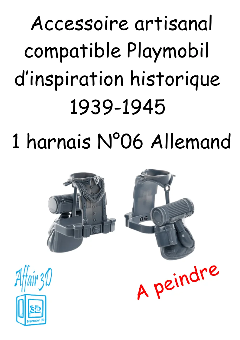 custom WW2 Playmobil (thème historique 1939-1945) - 1 harnais N 06 - Allemand