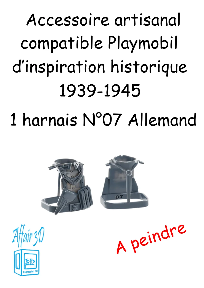 custom WW2 Playmobil (thème historique 1939-1945) - 1 harnais N 07 - Allemand
