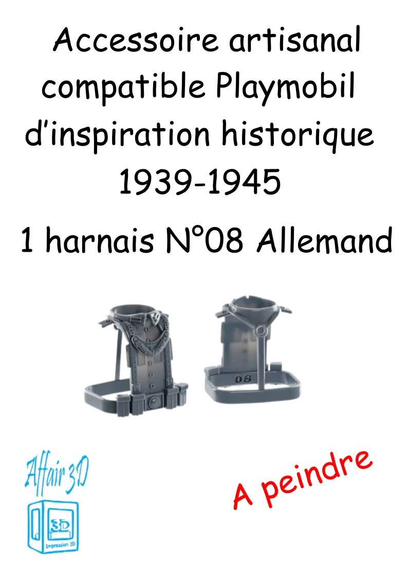 custom WW2 Playmobil (thème historique 1939-1945) - 1 harnais N 08 - Allemand