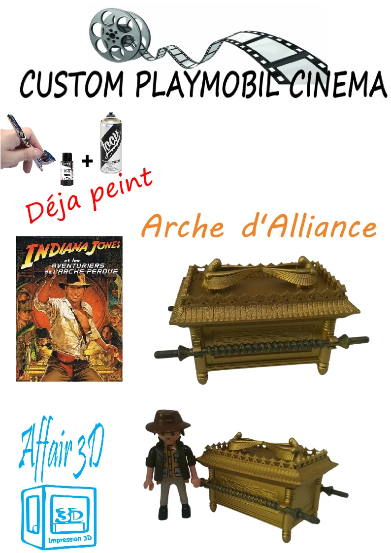 Custom Cinéma Playmobil en 3D - Indiana Jones - Arche d'Alliance sans personnage