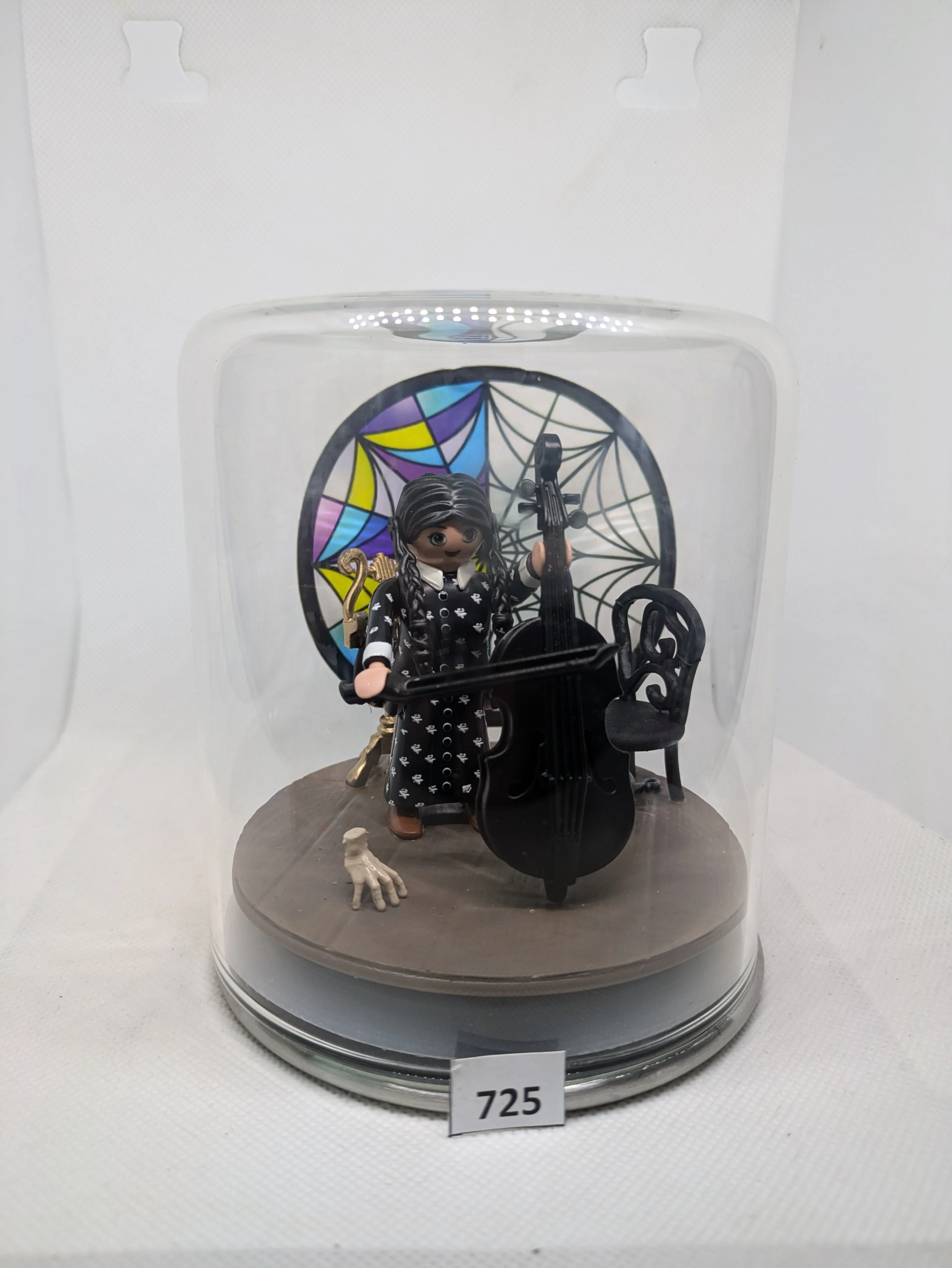 Accessoire compatible Playmobil - Présentoir en verre - Adams Mercredi N725