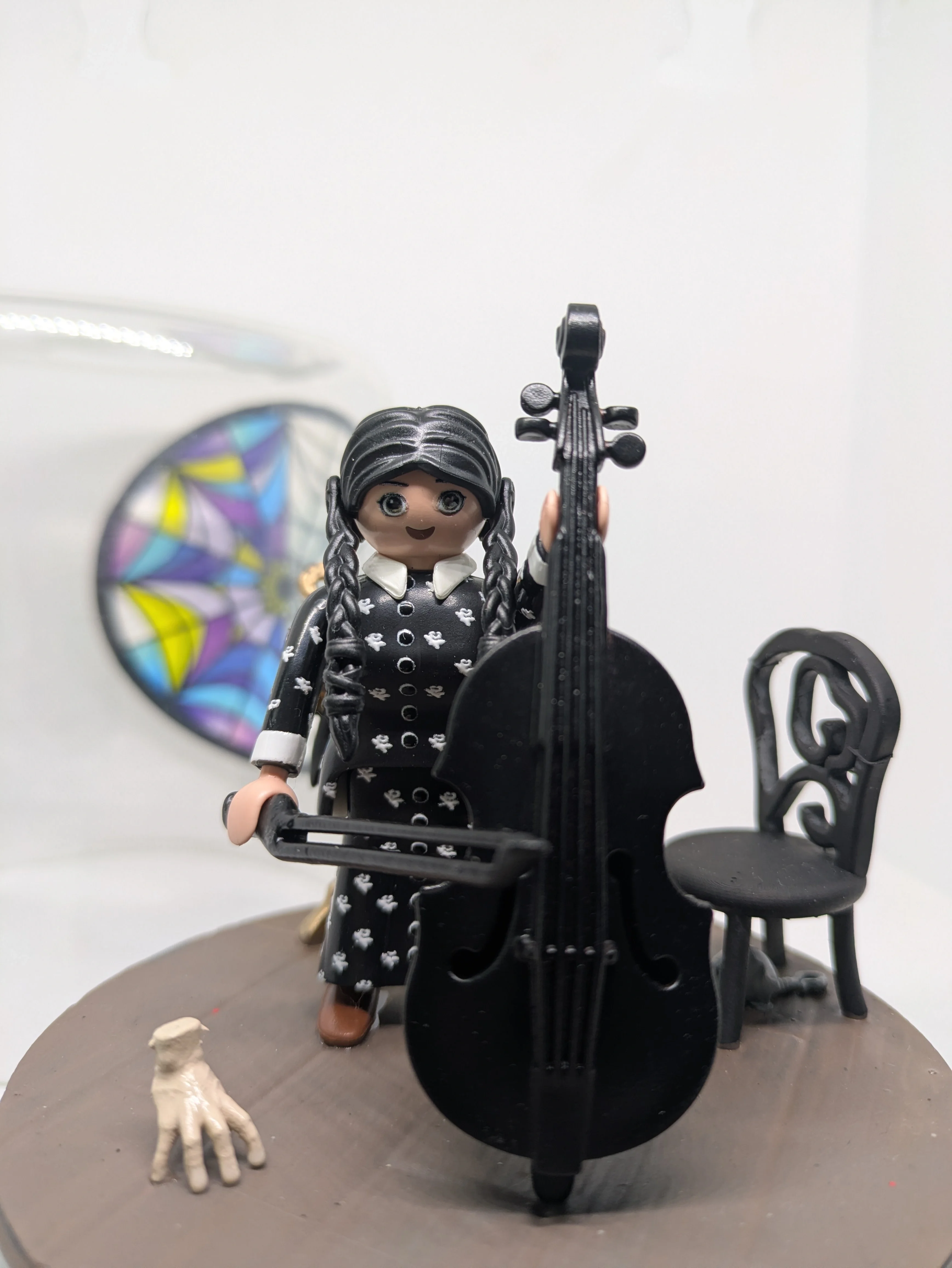 Accessoire compatible Playmobil - Présentoir en verre - Adams Mercredi N725