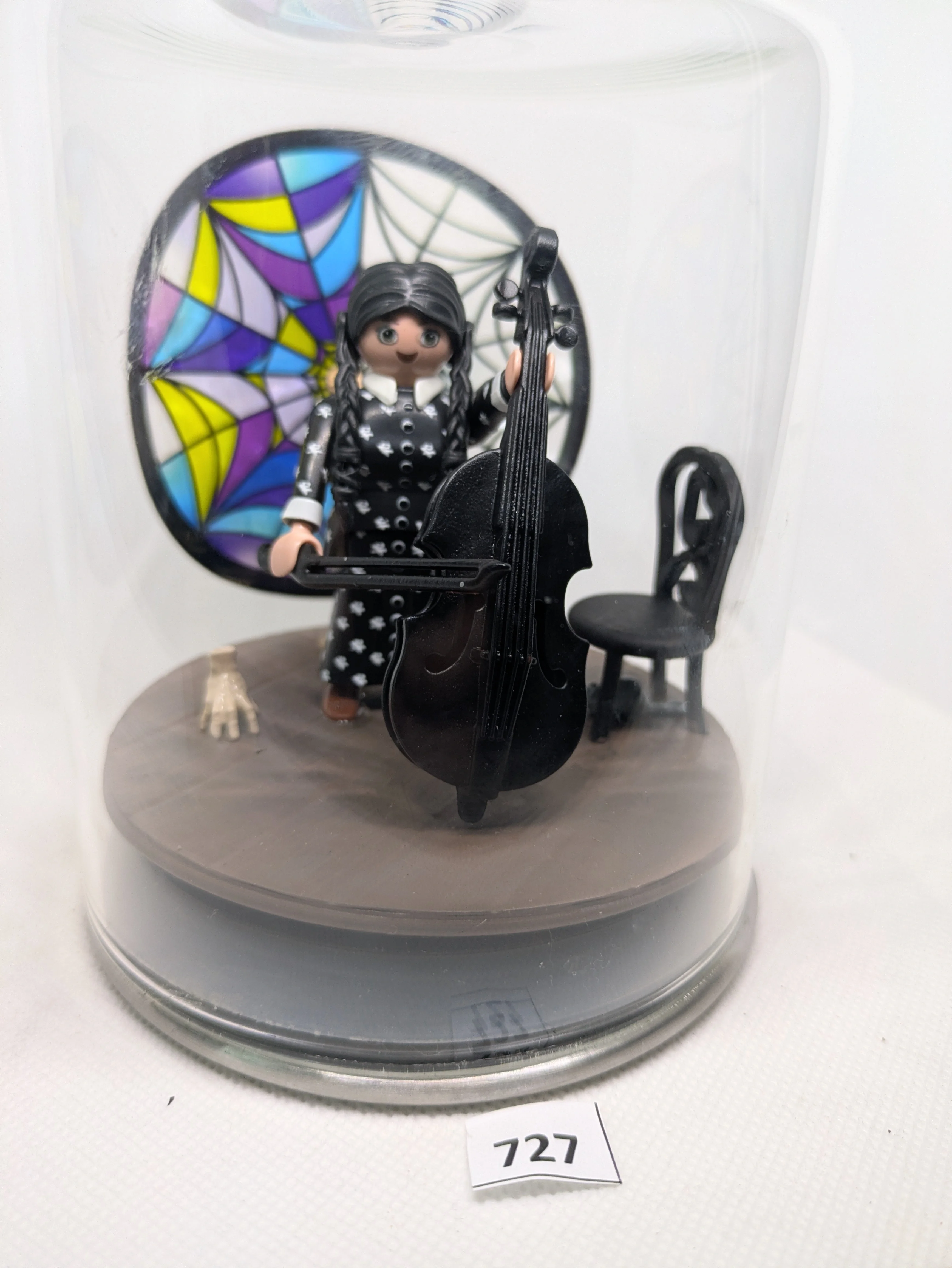 Accessoire compatible Playmobil - Présentoir en verre - Adams Mercredi N727