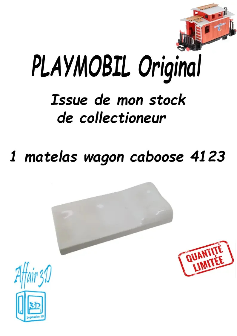 Pièce originale Playmobil train western - 1 matelas pour wagon Caboose 4123