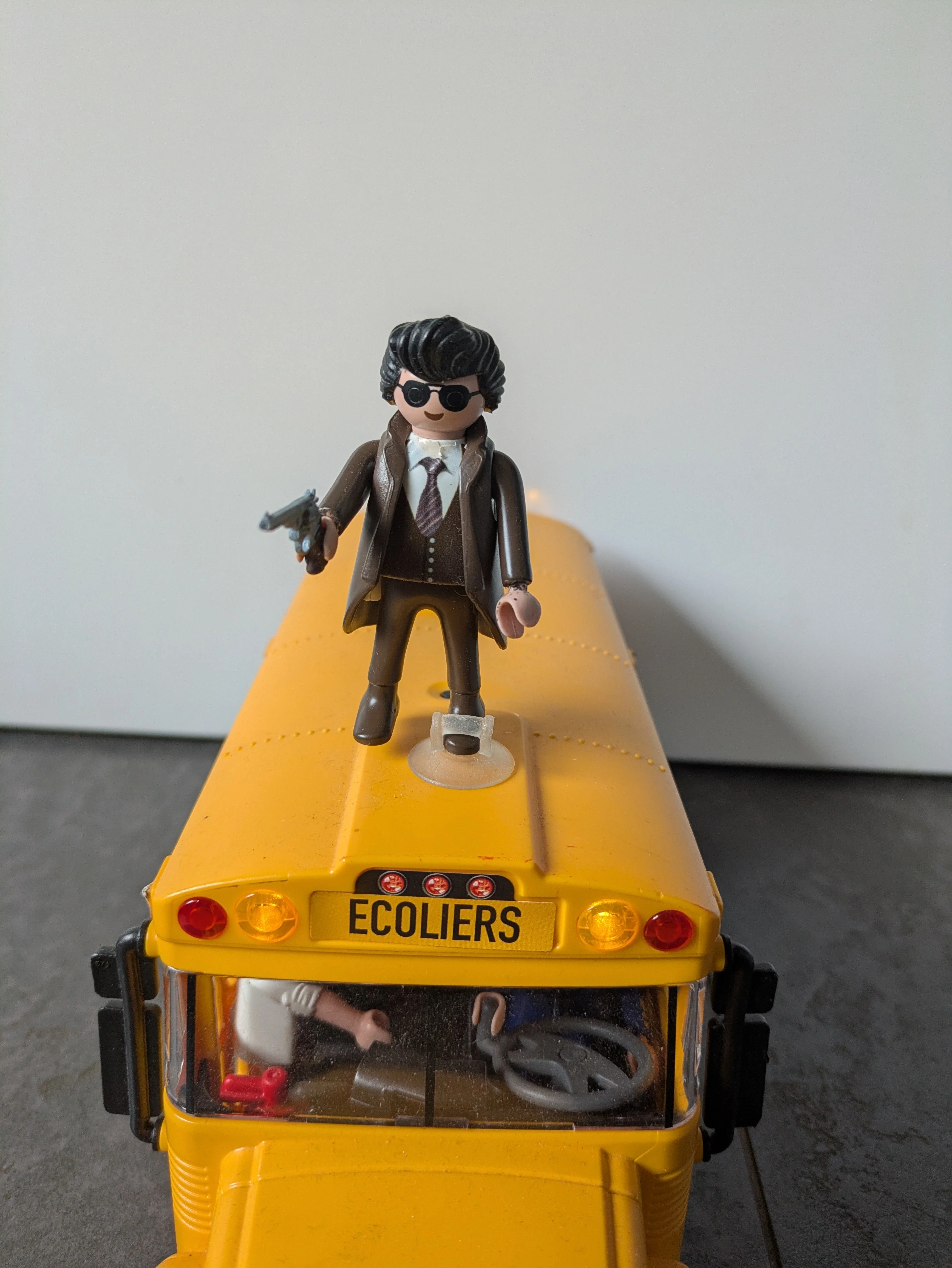 Custom Playmobil Cinéma - Inspecteur Harry + bus scolaire